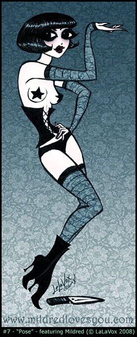 Pin-Up #7 - 'Pose' - featuring Mildred Mahler - a MildredLovesYou.com cartoon pin-up by LaLaVox.