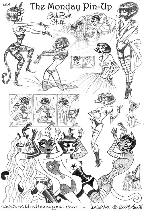 Sketchbook Stuff - MildredLovesYou.com cartoon pin-up sketches by LaLaVox.